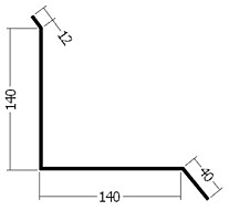 Lišta ke zdi boční horní, rš. 330 mm, tl. 0,6 mm - Al přírodní
