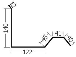 Lišta ke zdi boční horní, rš. 400 mm, tl. 0,6 mm - Al přírodní