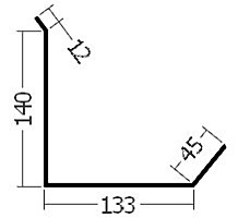 Lišta ke zdi boční spodní, rš. 330 mm, tl. 0,6 mm - Al lakovaný