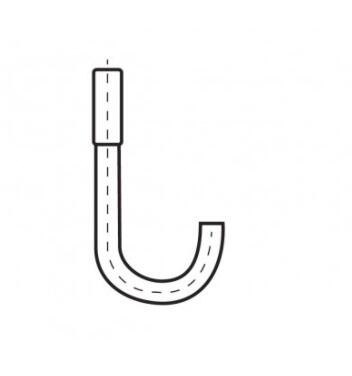 Hákový šroub tvar J, FeZn přírodní (rozměr nutno upřesnit)