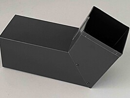 Výtokové koleno hranaté 80x80 mm, Al lakovaný