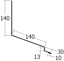 Lišta ke zdi čelní pro dilatační lištu, rš. 330 mm, tl.0,7 mm - Al lakovaný