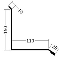 Lišta ke zdi boční, rš. 305 mm, tl. 0,6 mm - Al lakovaný
