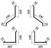 Oplechování komína do 2000 mm, v hřebeni, tl. 0,6 mm - Al lakovaný