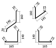Oplechování komína do 2000 mm, v ploše, tl. 0,6 mm - Al lakovaný