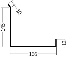 Lišta ke zdi boční spodní, rš. 330 mm, tl. 0,6 mm - Al lakovaný