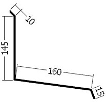 Lišta ke zdi horní, rš. 330 mm, tl. 0,6 mm - Al lakovaný