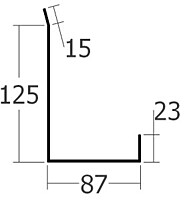Boční lišta ke zdi spodní, rš. 250 mm, tl. 0,6 mm - Al lakovaný