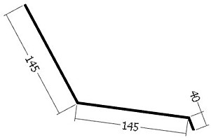 Přechodová lišta, rš. 330 mm, tl. 0,6 mm - Al lakovaný
