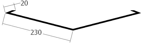 Úžlabí, rš. 500 mm, tl. 0,7 mm - Al lakovaný
