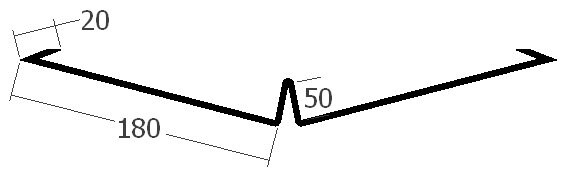 Úžlabí s vodní drážkou, rš. 500 mm, tl. 0,6 mm - Al přírodní