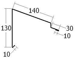 Závětrná lišta k pultové střeše, rš. 330 mm, tl. 0,7 mm - Al lakovaný