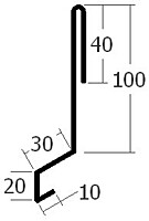 Závětrná lišta nasouvací, rš. 200 mm, tl. 0,6 mm - Al lakovaný