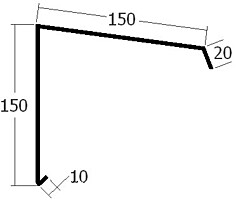 Závětrná lišta k pultové střeše, rš. 330 mm, tl. 0,6 mm - Al lakovaný