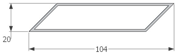 Al profil zkosený 104 x 20 x 1,4 mm 45°, délka 6 M